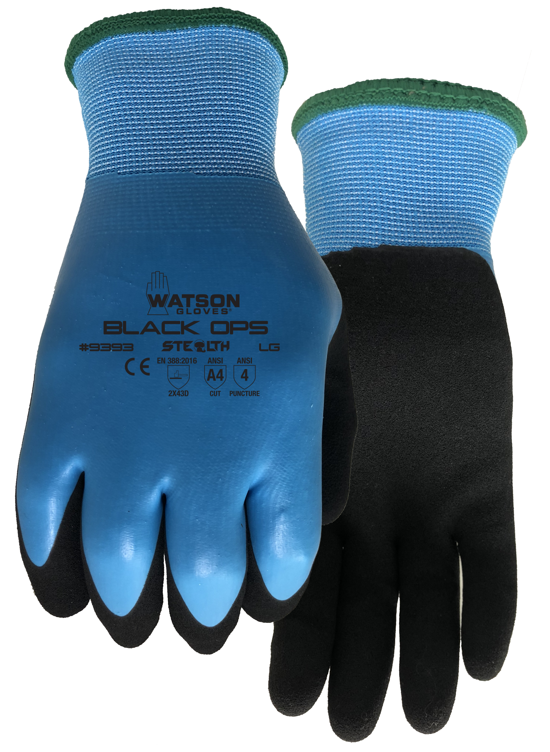 9393 Stealth Black Ops Cut Resistant Water Resistant Winter Work Glove