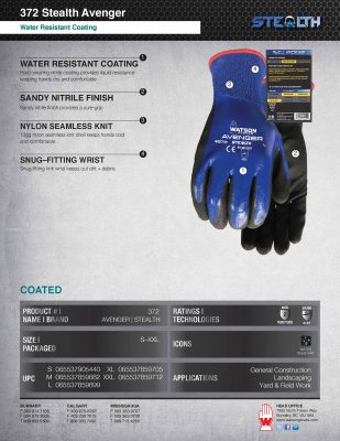 372 Stealth Avenger Coated Gloves Spec Sheets IMG