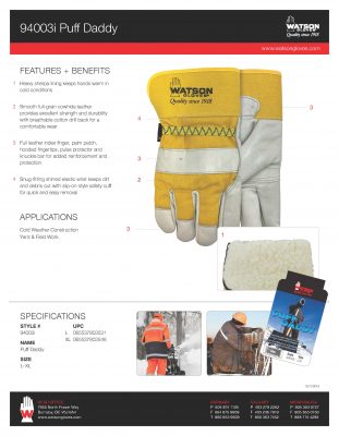 94003i Winter leather Combo Spec Sheet