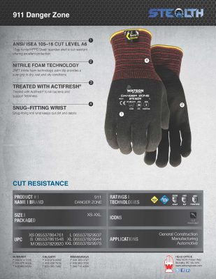 911 Danger Zone Spec Sheet