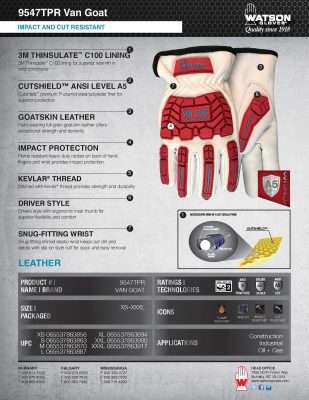 9547TPR Van Goat Spec Sheet