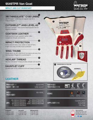9549TPR Van Goat Spec Sheet