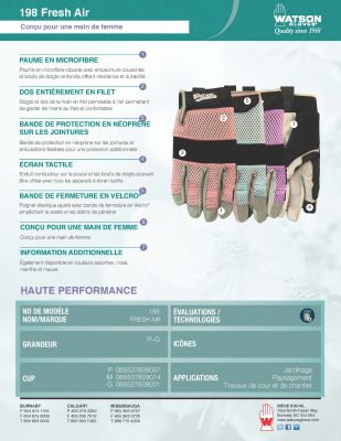 198 Fresh Air Spec Sheet French