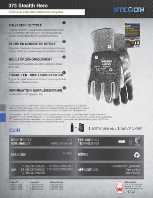 373 Stealth Hero Spec Sheet French