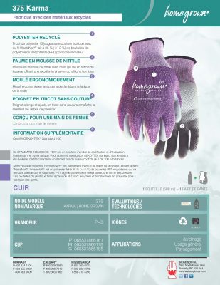 375 Karma Spec Sheet French