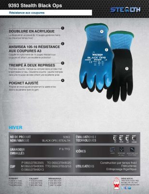 9393 Stealth Black Ops Spec Sheet French
