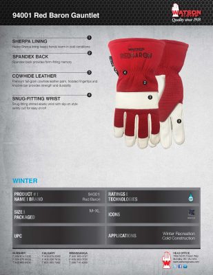 94001 Red Baron Spec Sheet