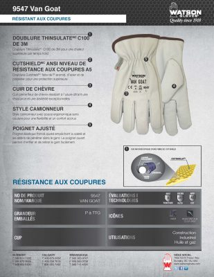 9547 Van Goat Spec Sheet French