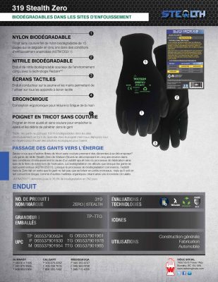 319 Stealth Zero Coated Gloves French Spec Sheet IMG