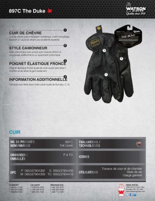 897C The Duke Spec Sheet French