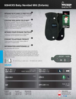 9384XXS Baby Fleece Navidad Spec Sheet French