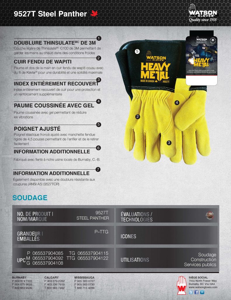 9527T Steel Panther Spec Sheet French - Watson Gloves