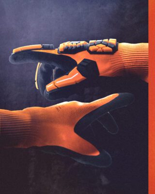 387 Stealth Orange Crush Cut Resistant Construction Work Glove