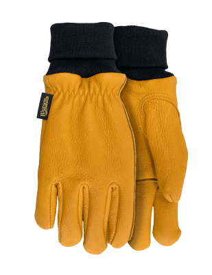 Yellow String Knit Work Gloves with PVC Criss-Cross Grip, L