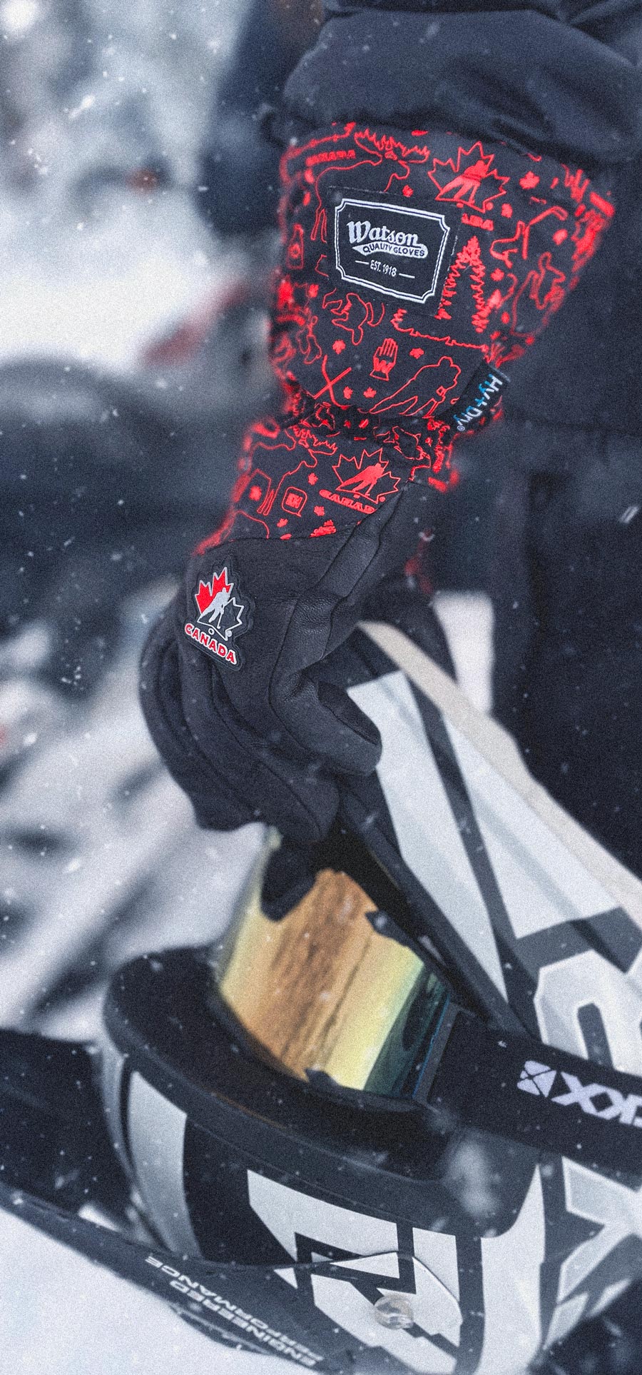 9500PHC Sno Job Hockey Canada Winter Glove Water Resistant Goatskin Gauntlet Cuff
