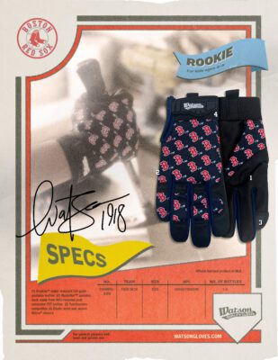 005BRS-XXS Boston Red Sox Kids Work Gloves - Heritage Card Spec Sheet IMG