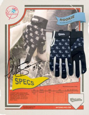 005NYY-XXS New York Yankees Kids Work Gloves - Heritage Card Spec Sheet IMG