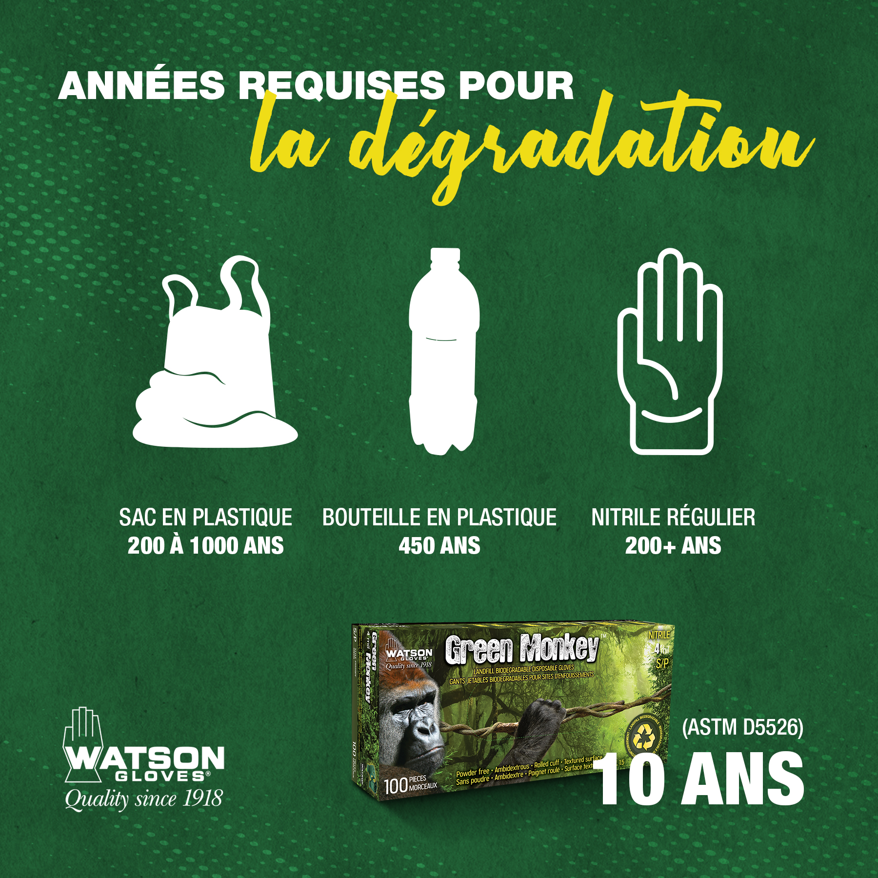 Infographie Green Monkey - Des années pour se dégrader
