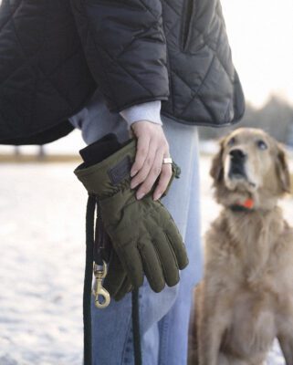 9493O Olive Puffer Glove